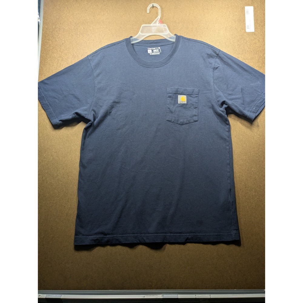 Carhartt K87 Mens Loose Fit Pocket T-Shirt Navy Blue Size M Short Sleeve Cotton